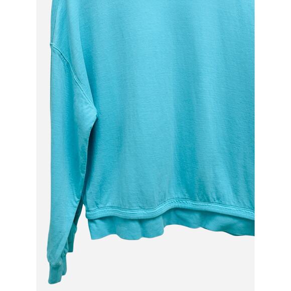 Athleta Blue Pullover‎ Sweatshirt Small Drop Shoulder Oversized Fit Cozy Lounge - Picture 5 of 8